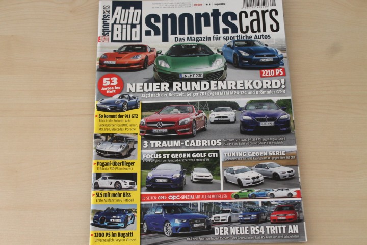 Deckblatt Auto Bild Sportscars (08/2012)